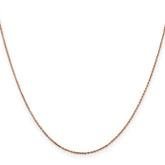 14K Rose Gold 24 inch .8mm Diamond-cut Cable with Lobster Clasp Chain